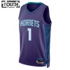 Canotte Bambino Charlotte Hornets Lamelo Ball 1 Jordan 2022-23 Statement Edition Viola Swingman